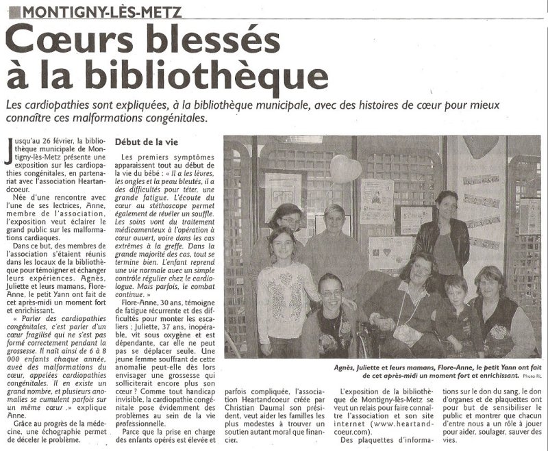 Article de presse sur  le rpublicain Lorrain du 21 fevrier 2011